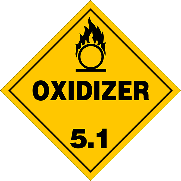 peroxygen salts, peroxides, oxidizer placard, 5.1, 