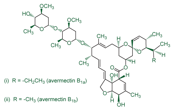 Abamectin, 阿维菌素, Avermectin B1